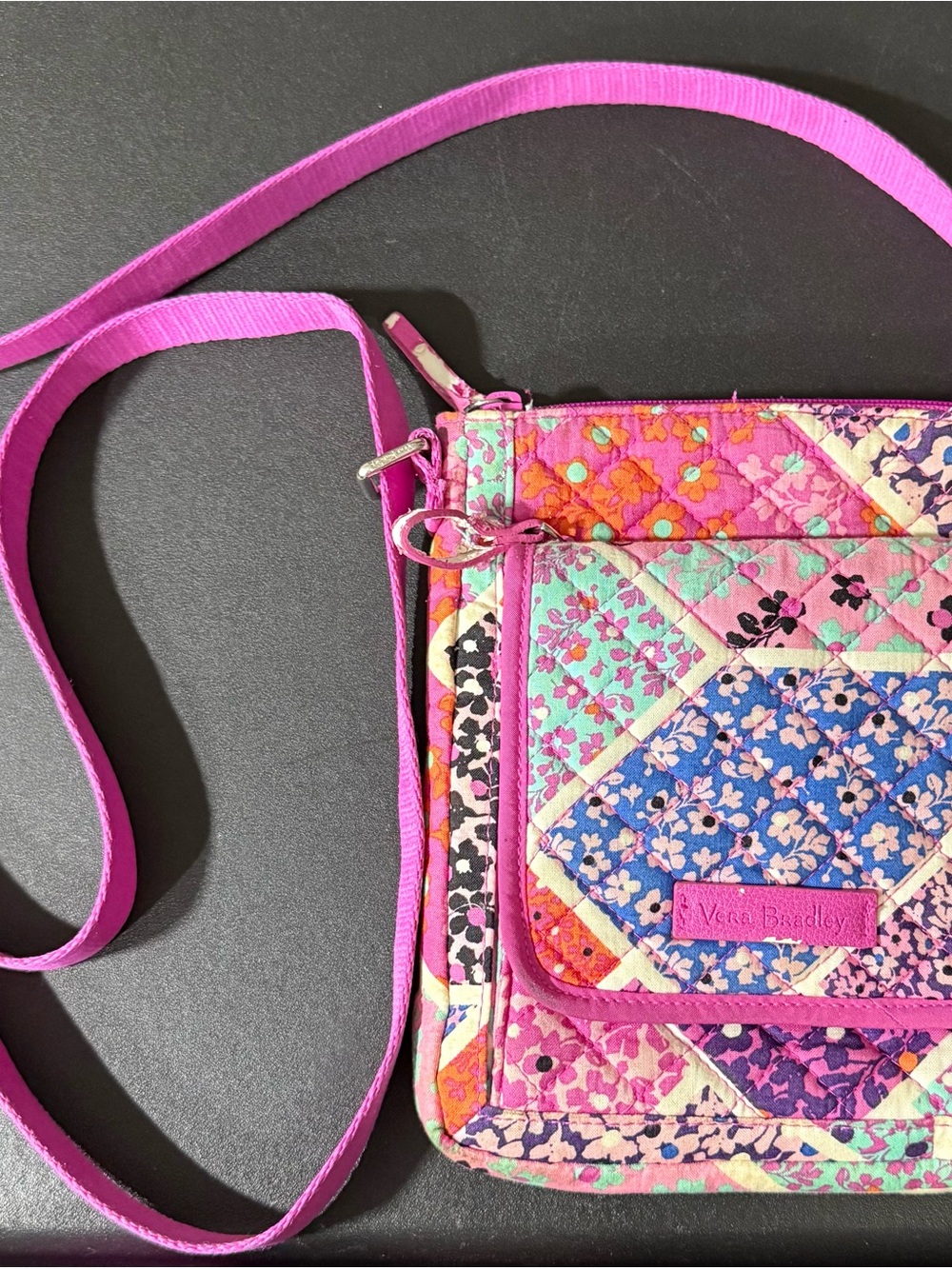 Vera Bradley Pink Floral Patchwork Quilted Crossbody